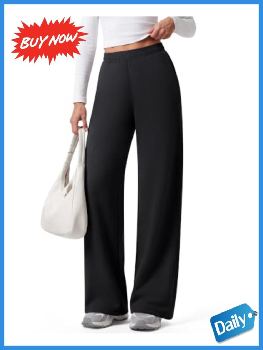Wide Leg Sweatpants High Rise Pull On Pockets Yoga Lounge